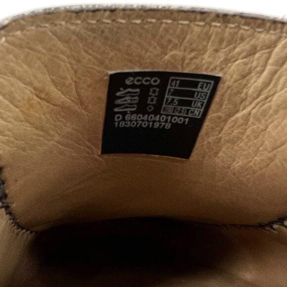 Ecco Moc Dip Classic Driving Loafers Shoes Black 41 7 Slip On - Picture 7 of 10